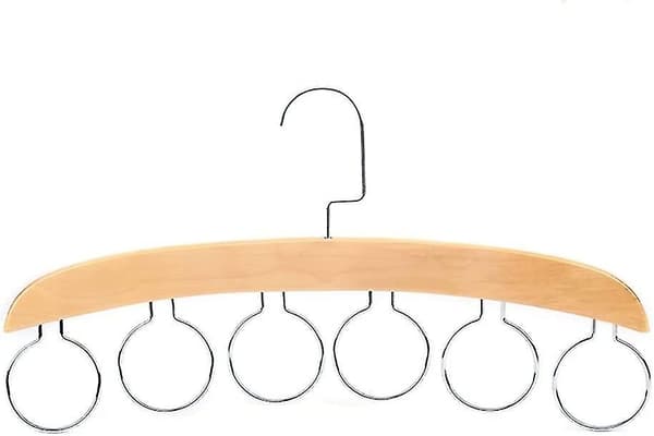 Træ Sjal Ring Hanger Opbevaring Holder Hul Hanger 6 Ring