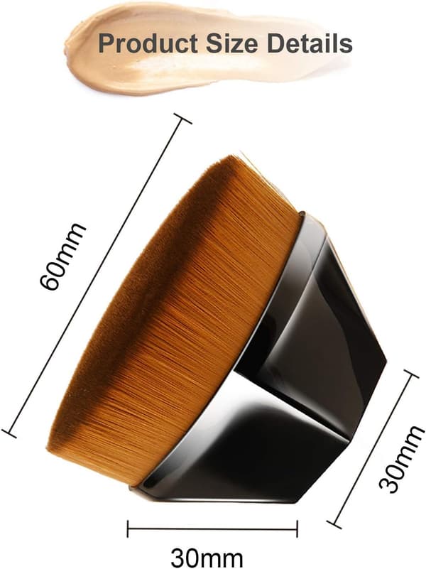 Fejlfri Foundation Makeup Børste, Magisk Ansigtsbørste Flad Top Høj-Densitet (sort)