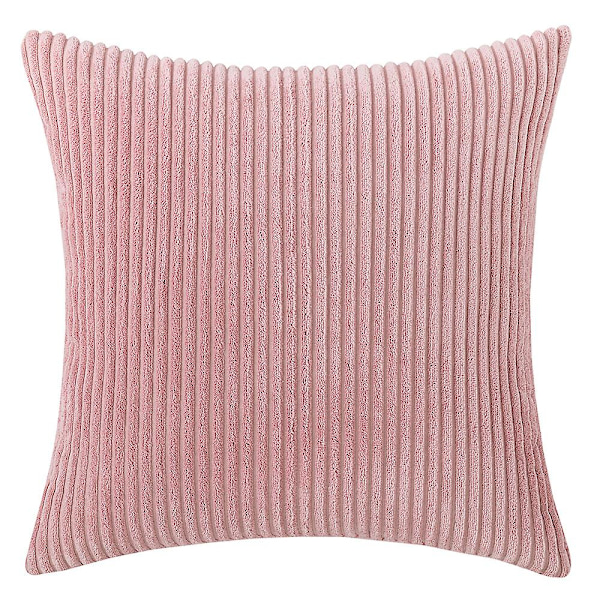 Set om 2 randiga manchester kuddfodral mjuka kuddfodral för soffa (16 tum, persika rosa) Peach Pink 40*40