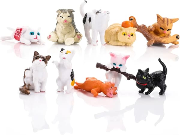 10 realistiske miniature killingefigurer, miniature dyrepynt