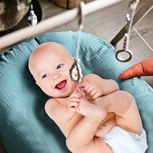 Återanvändbart bomullsskydd för spjälsäng, babysäng, resesäng (blå) Blue