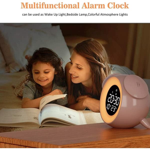 LED-väckarklocka Ambient Music Home Light Alarm Light Clock (Rosa), för sovrum, vardagsrum