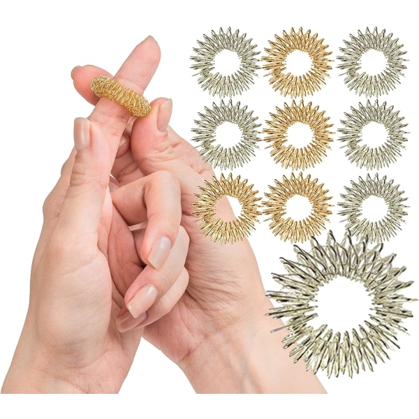 Spikiga sensoriska fingerringar (10-pack) - Fantastiskt spikigt fidgetleksak för barn och vuxna