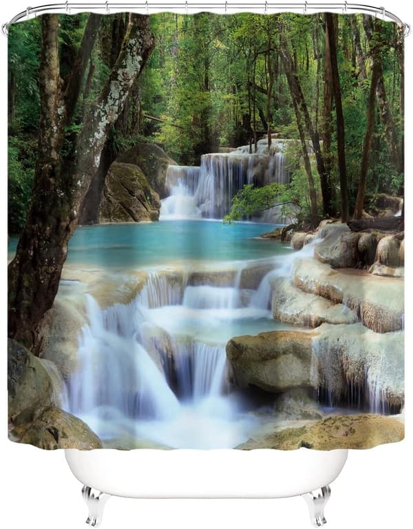 Vattenfall Vy Scenic Vatten Duschdraperi Polyestertyg (180x180cm)