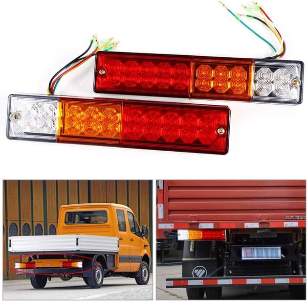 2 stk. baglygter LED lastbil baglygte bremselys stoplys baklys, 12V