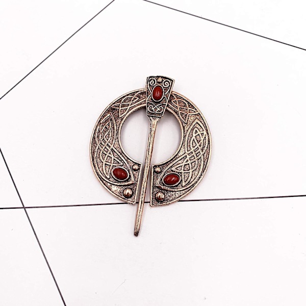Viking Brosch Pin Spänne Kläder Kappa Pin Sjal Scarf Brosch Smycken （Stil7-röd koppar） color 3