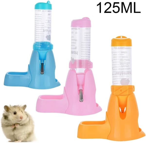 125 ml 3-i-1 Hamster Automatisk Roll-On Drikkedunk Kæledyrsfoderbeholder Base (gul) yellow 125ml