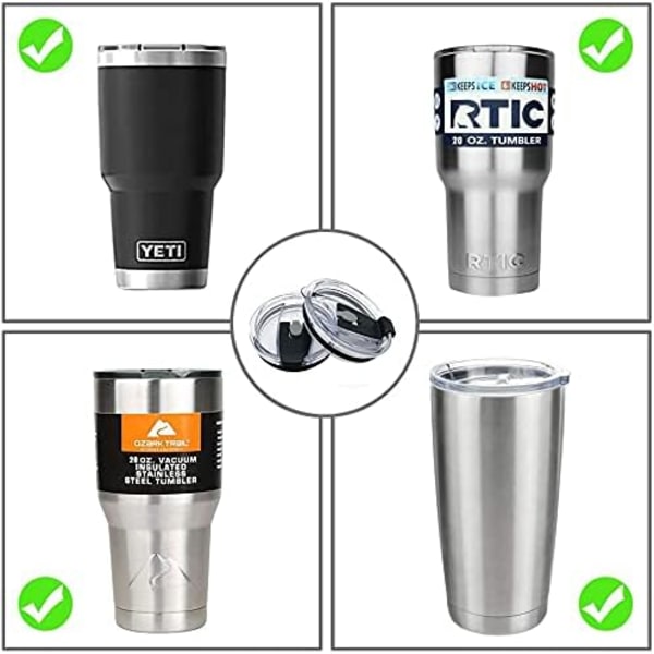 Tumbler-lock, spillfria, 20 oz, 2 ersättningslock för 20 oz, BPA-fria