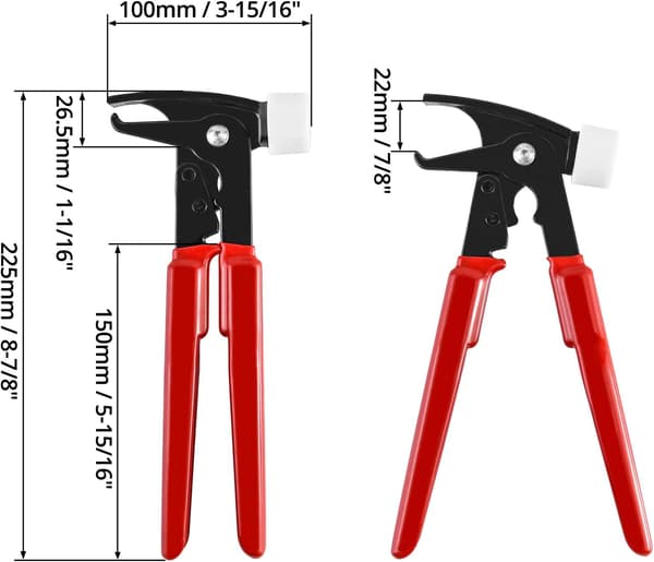 Hjulviktsverktyg, 2-pack hjulbalanseringsviktshammare tång kromvanadiumstål, röd