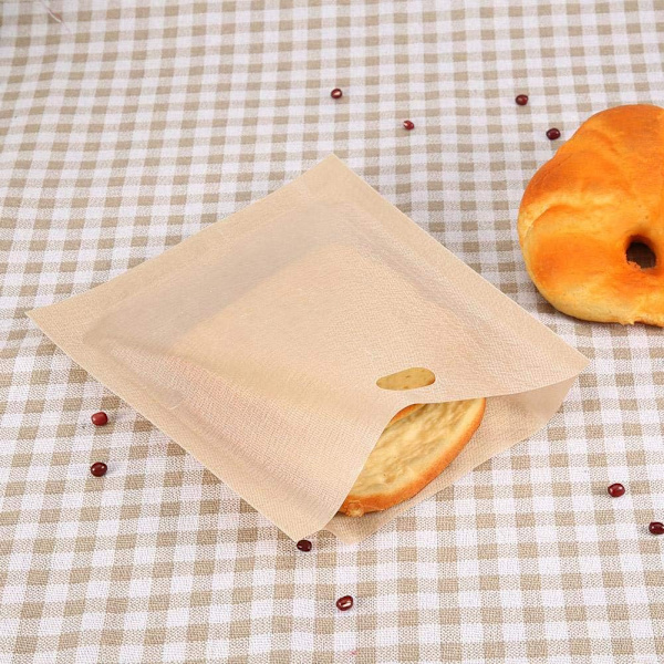 5 st återanvändbara toastpåsar, non-stick snacks-påsar för grillade ostsmörgåsar pizza, 6,3 x 6,5 tum 16*16.5cm