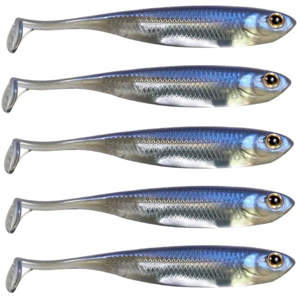 Simulerad mjuk fisk reflekterande bete, shad bete, flytande reflekterande bete - 5 stycken