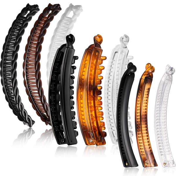 Bananahårklemmer Clincher Combs Clip Fishtail Hårklemme 9 stk.