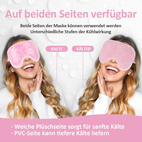 Cooling Eye Mask Gel Ögonmask för ögon, migrän, svullna ögon, torra ögon och huvudvärk (rosa)