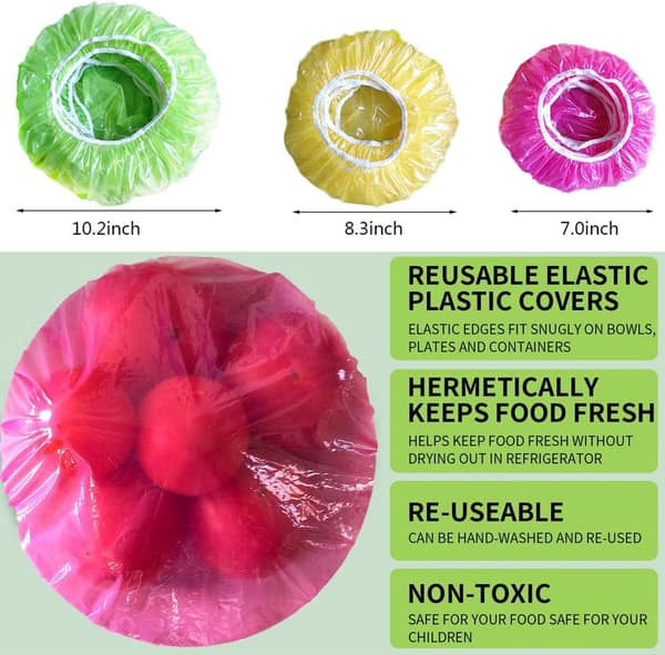 Plastikskåldæksel madstøvdæksel engangs friskholdende dæksel 60 stk.