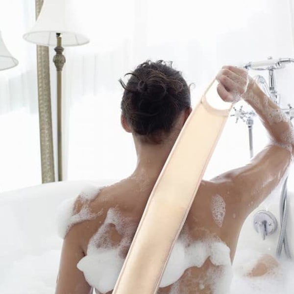 Loofah-svamp för dusch och bad, ryggskrubbremsor för att ta bort död hud