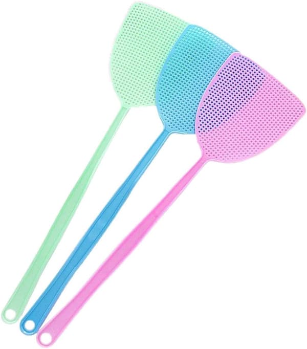 flugsmälla för flugor, myggor och skadedjur (blå, grön och rosa), 3-pack