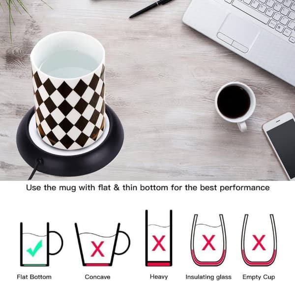 USB-varmer Varm drikkekoppmatte Hjemmekontor Kaffe Te Koppunderlag (Svart) Black