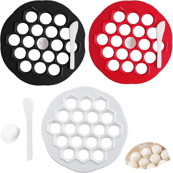 3-pack Dumpling Ravioli Form i Plast, Liten Degverktyg för Huvudköksdumpling