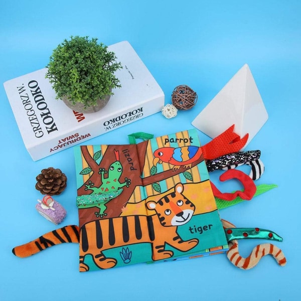 Soft Cloth Senses 3D Tail Ripstop Book Animal Tail Cloth Toys (Rainforest) color 2