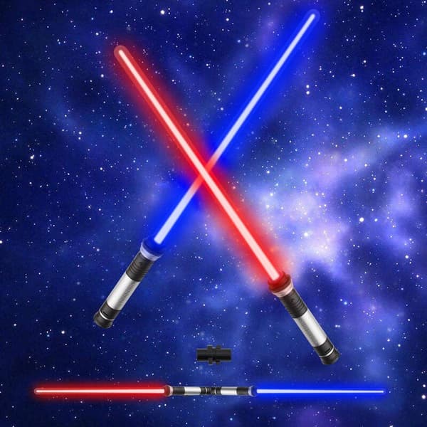 4 farver skiftende LED lysende lyssværd, elektrisk lysende legetøj til børn, 2 stk.