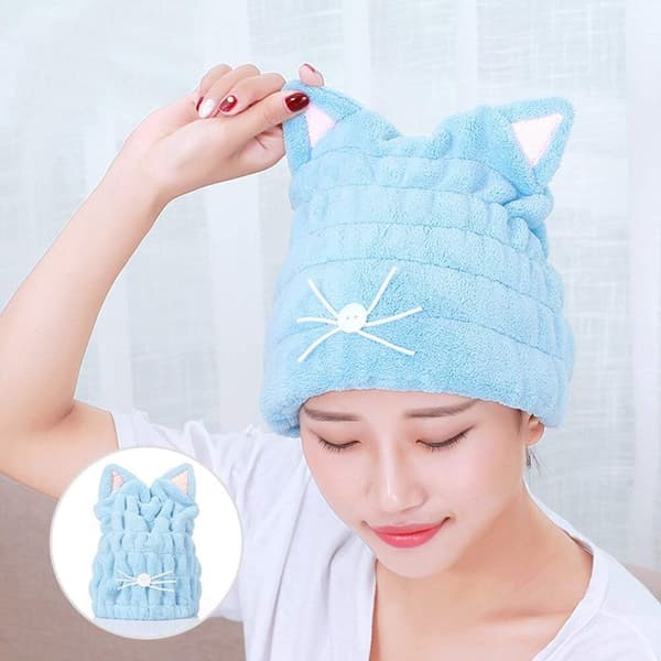 Mikrofiber Hårturban Tørrehætte til Piger Våde og Tørre Håndklæder - 2 Stykker