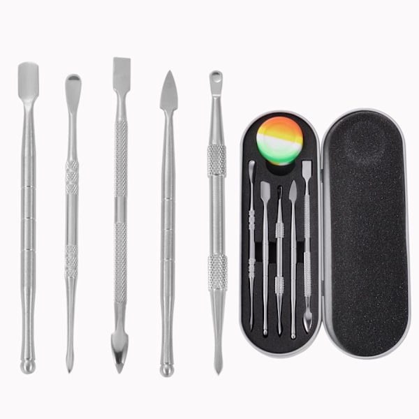 6PCS vaxskärningsverktyg, dubbelsidigt skärverktyg i rostfritt stål, silver color 1