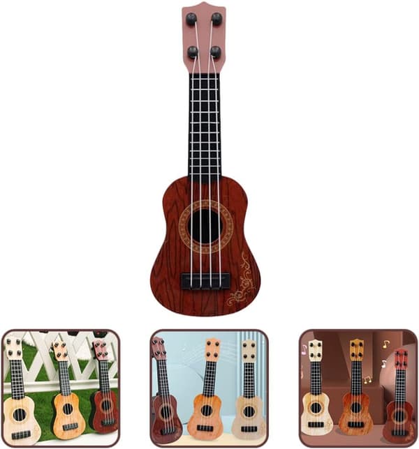 Børns Mini Firestrengs Guitarinstrument (Brun) 1 Stykke Brown