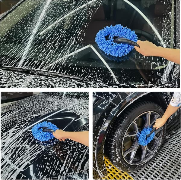 2-pakning Mini Mikrofiber Bil Dash Støvbørste, Multifunksjonell Bilrengjøringsbørste blue