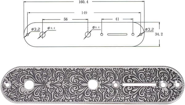 Elektrisk gitar kontrollkrets jernplate gir kretsmontering metallplate - sølv
