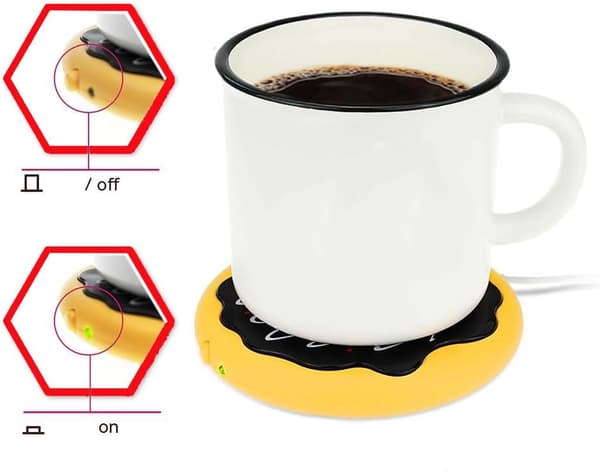 USB-drevet koppvarmer for kaffe, te og drikke. Konstant temperatur