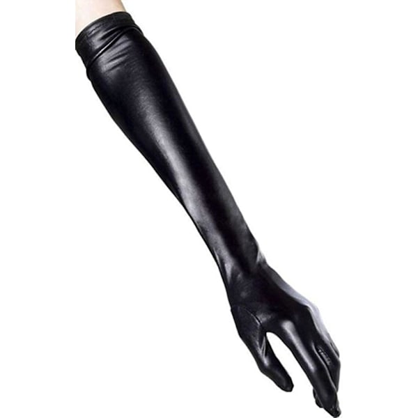 Dam Läder Långa Handskar Cosplay Kostym Handskar Pole Dance Handskar 21\" (guld) Gold