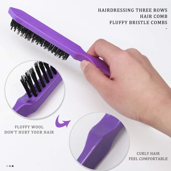 Tre-rækket kamme Professionel styling-halekam til fluffy krøllet hår 3 stk.