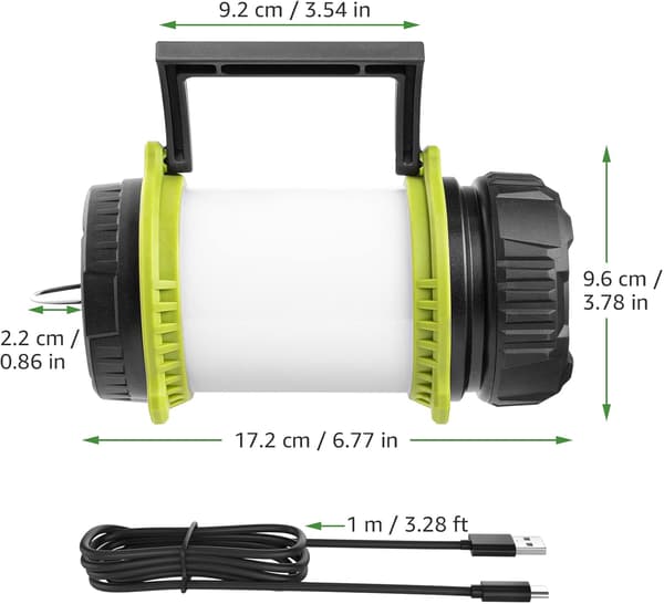 Oppladbare campinglys, lyssterk oppladbar LED-lommelykt, dimbar campinglykt med 5 moduser