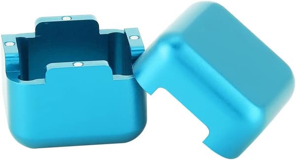 Bærbar lukket kridtboks, aluminium poolkø kridtholder billard tilbehør (blå) Blue