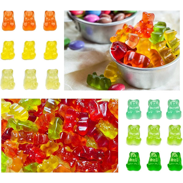 Silikonformar för godis, Gummy Bear-formar Iskubsfack 50 hålrum Geléformar med dropp (gul) yellow