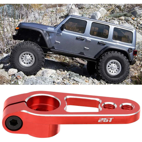 RC Servo Arm, 25T Styrväxel Arm för 1/8 1/10 RC Bil Uppgradering Ersättningstillbehör (Röd) red