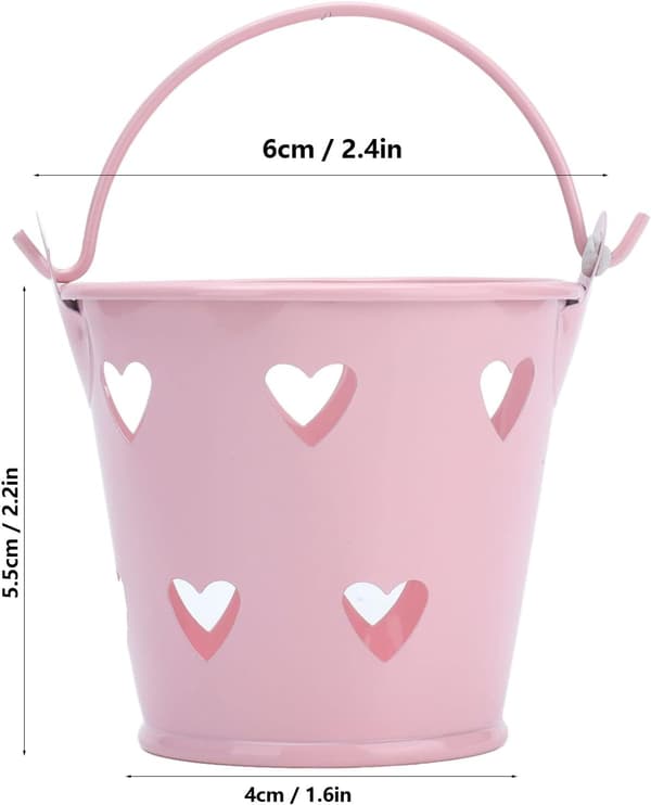 12 stk, liten blikkbøtte, DIY-dekorasjon, 6*5.5cm