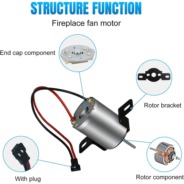 Öppen spis Fläkt Motortillbehör Motor och power ark, 4-bladig värmedriven spisfläkt