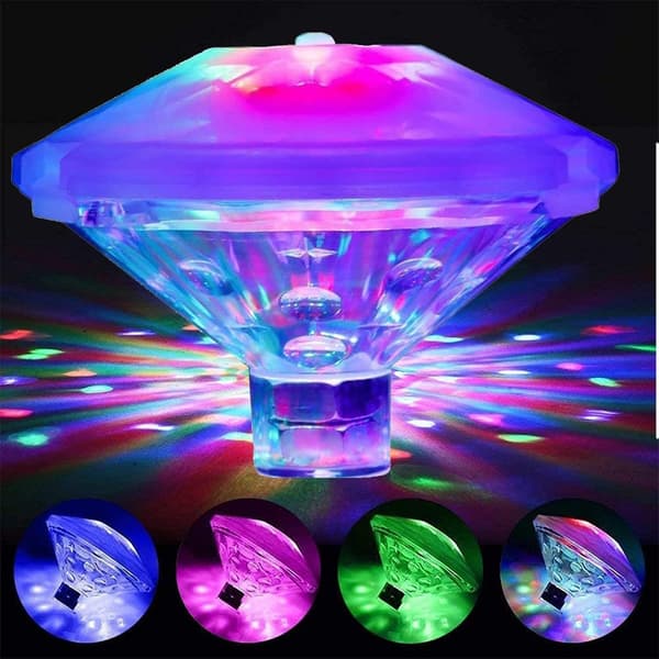 LED flytende bassenglys - 7 moduser discolys for barne- og voksenfester