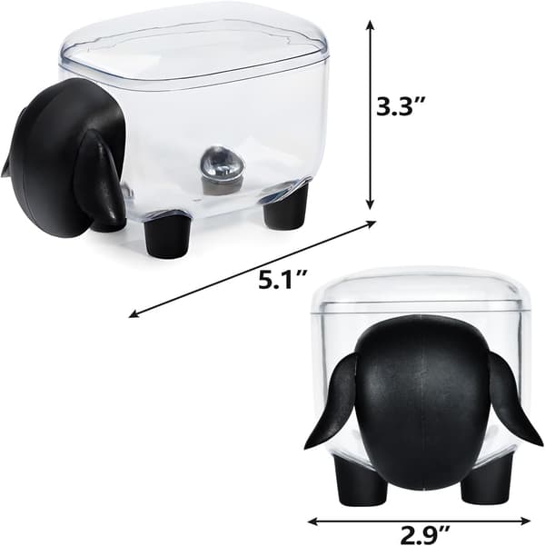 2 stk Q-tips-holderdispenser, saueformet bomullsholder, baderomsbeholdere for bomullspinner, bomullspads