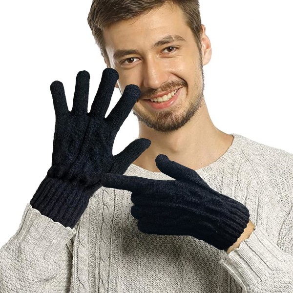 Vinter unisex mobiltelefonhandskar, vindtäta, tjocka fleecehandskar med elastiska muddar color 4