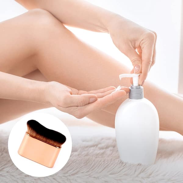 Selvbruningsbørste-applikator - Foundationbørste Makeupbørste Solcremebørste (Rosaguld)