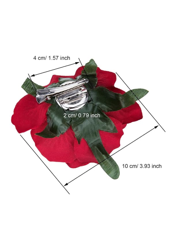 8-pak røde roser blomsterhårnåle blomsterbroche bryllupsblomster simulationsaccessories