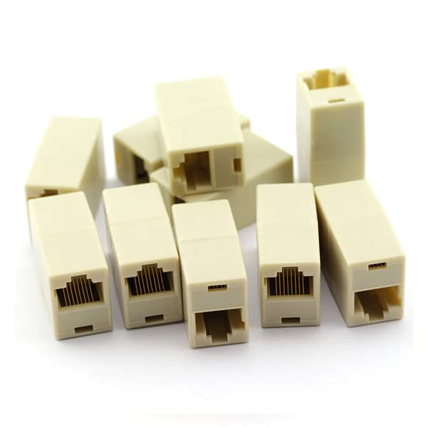 10 STK RJ45 Kobling CAT5 CAT5E Forlængerstik Ethernet LAN Kabel Samler Stik
