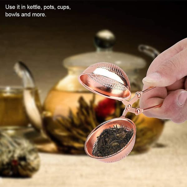 Rostfritt stål tesil, bärbar infuser mesh teboll (roséguld)