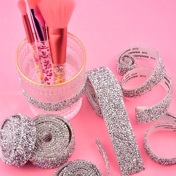 DIY Glittertejp 3 cm bred DIY Strass självhäftande tejp hantverk presenttejp (A) color 1