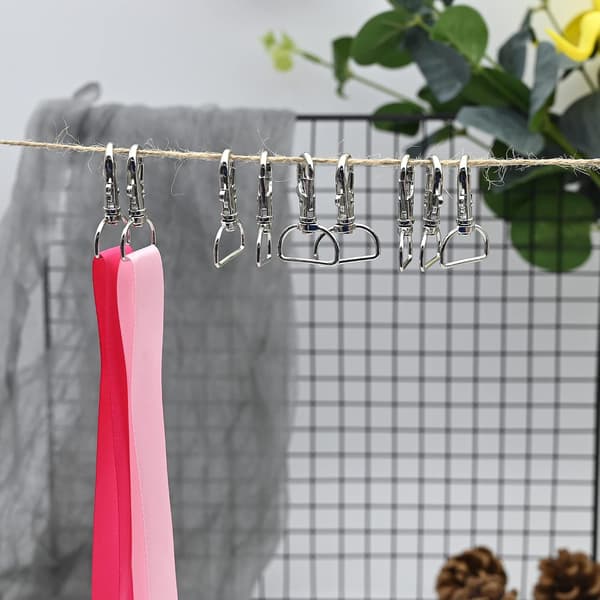 20 stk DIY Håndroterende Nøkkelring D-ring Ornament Tilbehør (Sølv)