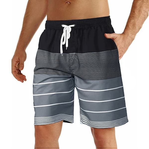 Badeshorts til mænd, strandshorts, boardshorts, hurtigtørrende til sommer