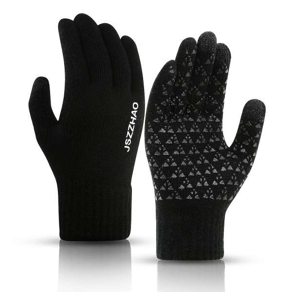 Winter Herren Damen Touchscreen Warme Thermohandschuhe - Rutschfester Griff - Dehnbares Material（svart XL） Black