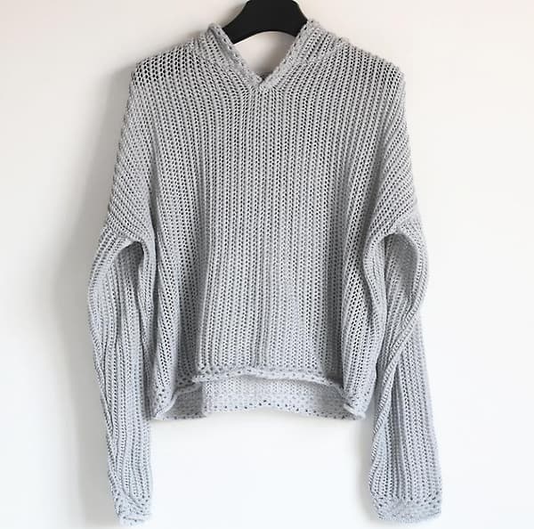 Reflekterande huvtröja casual stickad pullover V-ringad tröja dam